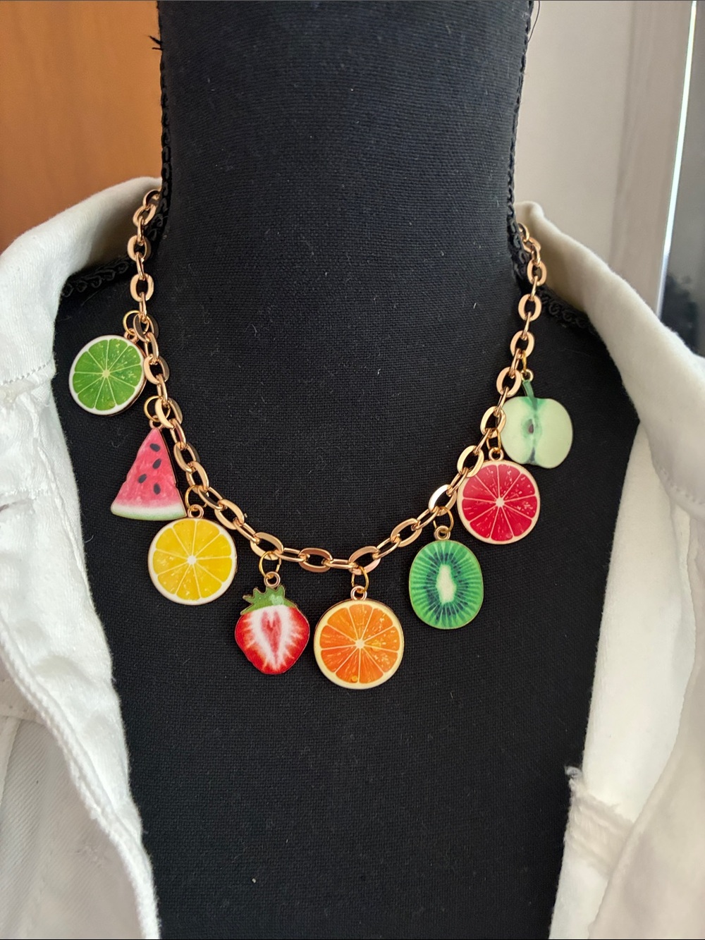 2/$20🎀 Fruit Charm Necklace - Multicolor Gold Chain